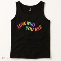 Love Who You Are Rainbow Positive Quote Tank Top thumb 2