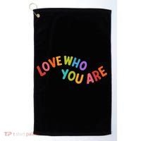 Love Who You Are Rainbow Positive Quote Golf Towel thumb 0