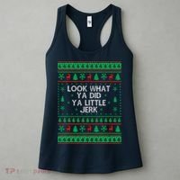 Look What Ya Did Ya Little Jerk Ugly Christmas Women's Tank Top thumb 3