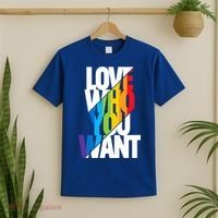 Love Who You Want Love Wins Love Is Love Cool Rainbow Gift T-Shirt thumb 2