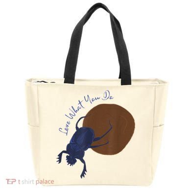 Love What You Do Funny Dung Beetle Bug Tote Bag