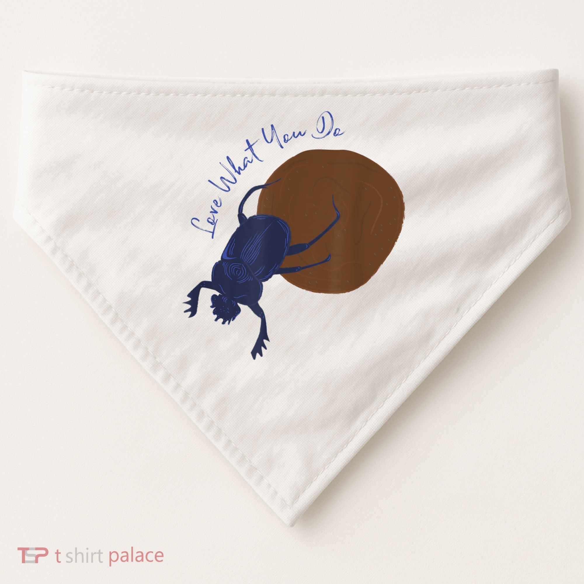 Love What You Do Funny Dung Beetle Bug USA-Made Doggie Bandana