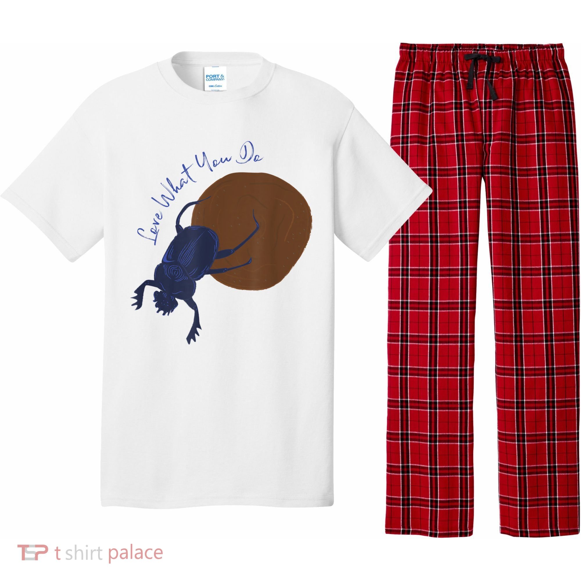 Love What You Do Funny Dung Beetle Bug Pajama Set