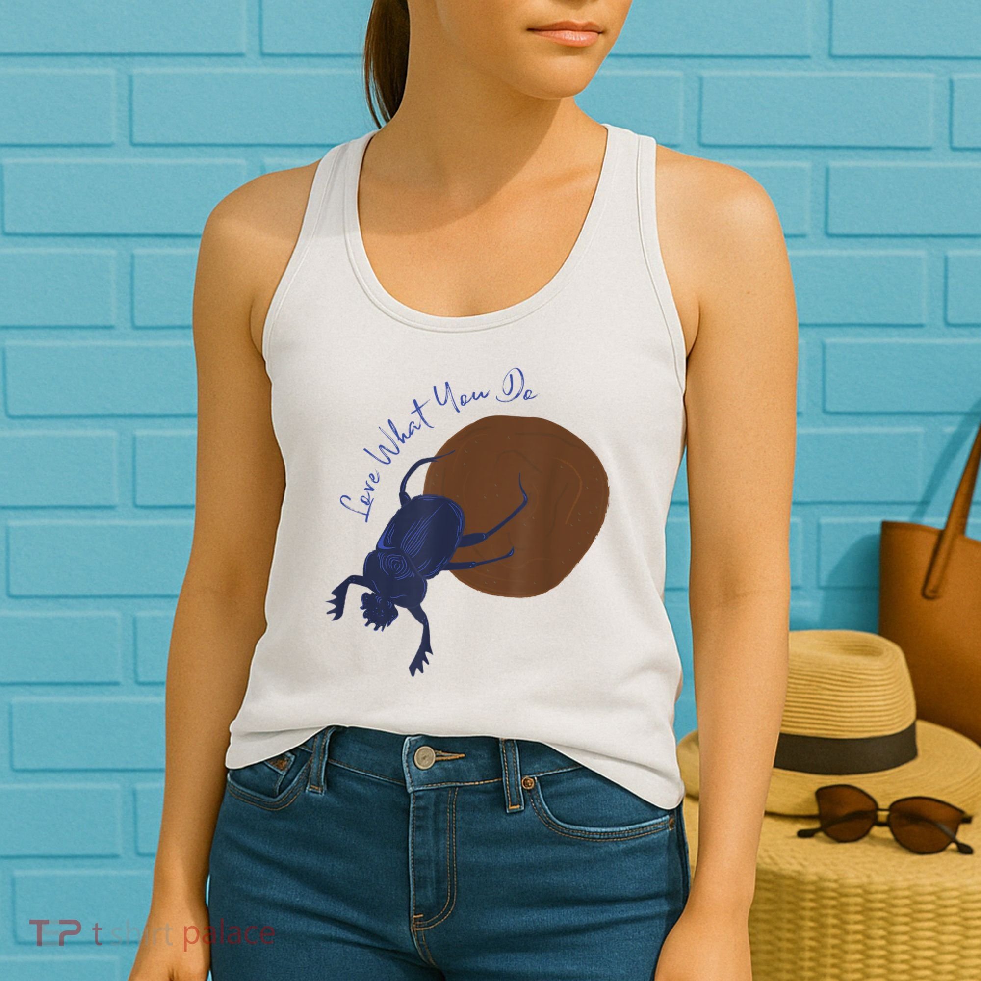 Love What You Do Funny Dung Beetle Bug Women's Tank Top