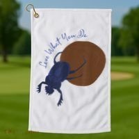 Love What You Do Funny Dung Beetle Bug Golf Towel thumb 1