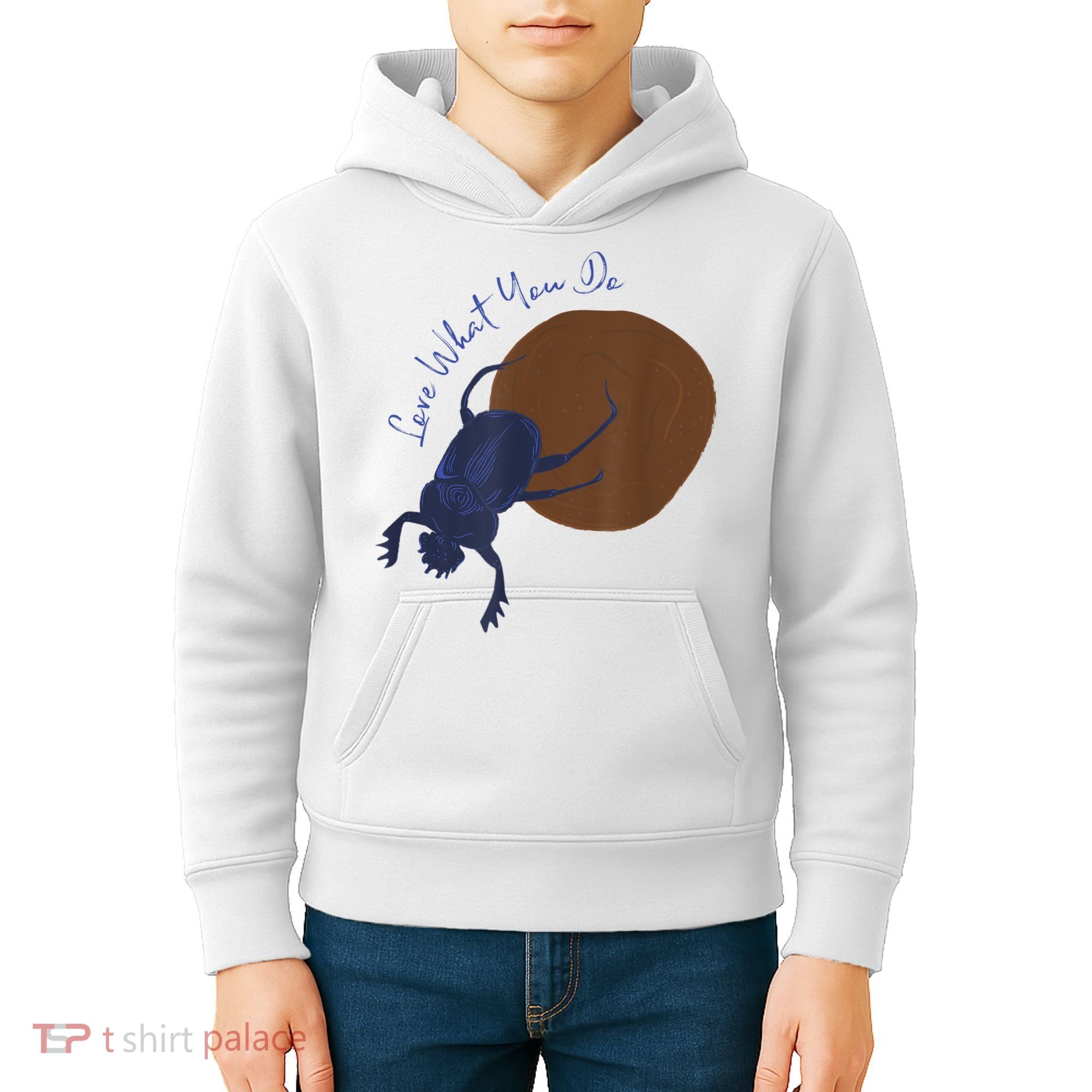 Love What You Do Funny Dung Beetle Bug Kids Hoodie