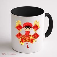 Li Xi Me Please Vietnamese Red Cute Ao Dai Flowers Great Gift Coffee Mug thumb 1