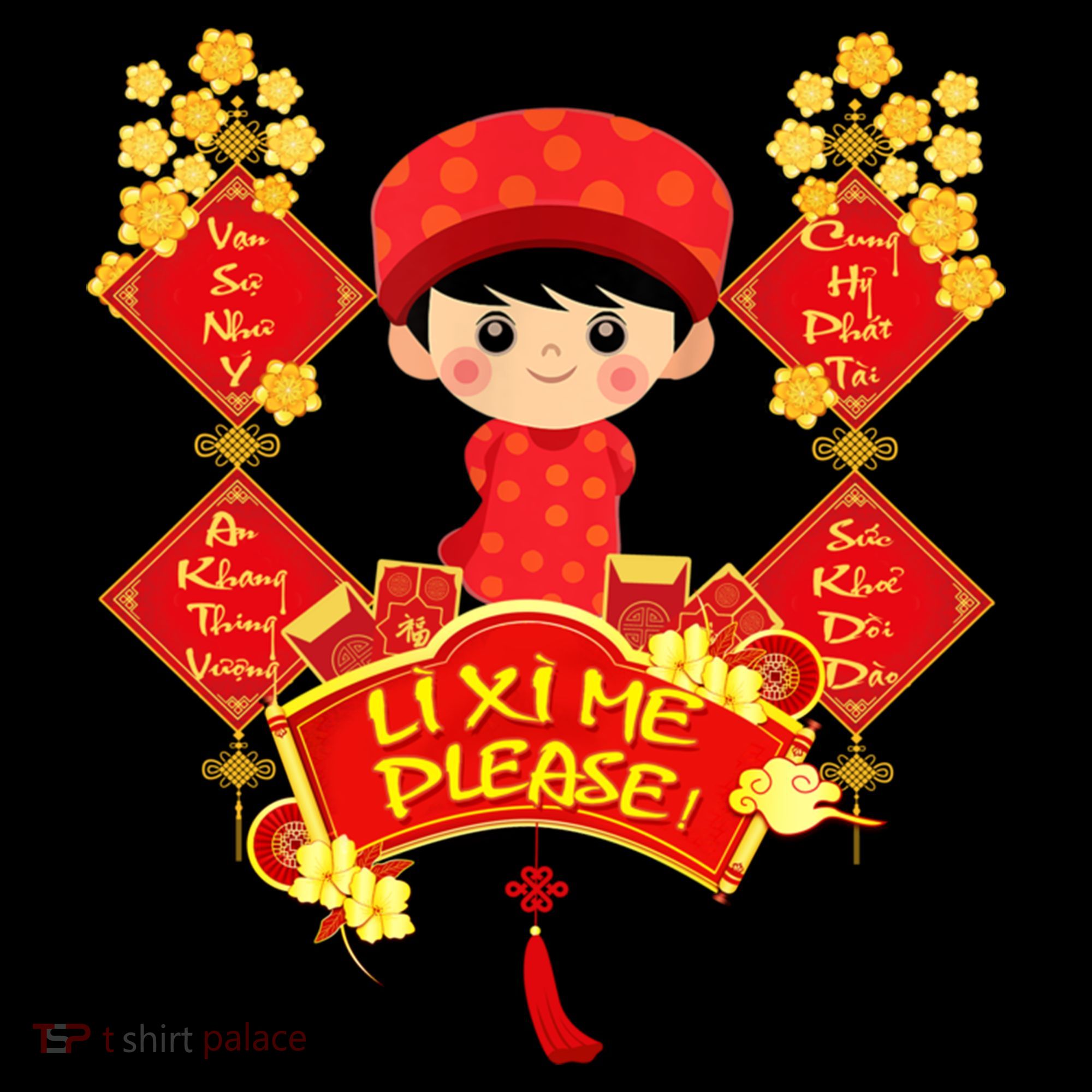 Li Xi Me Please Vietnamese Red Cute Ao Dai Flowers Great Gift Coffee Mug