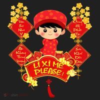 Li Xi Me Please Vietnamese Red Cute Ao Dai Flowers Great Gift Golf Towel thumb 3