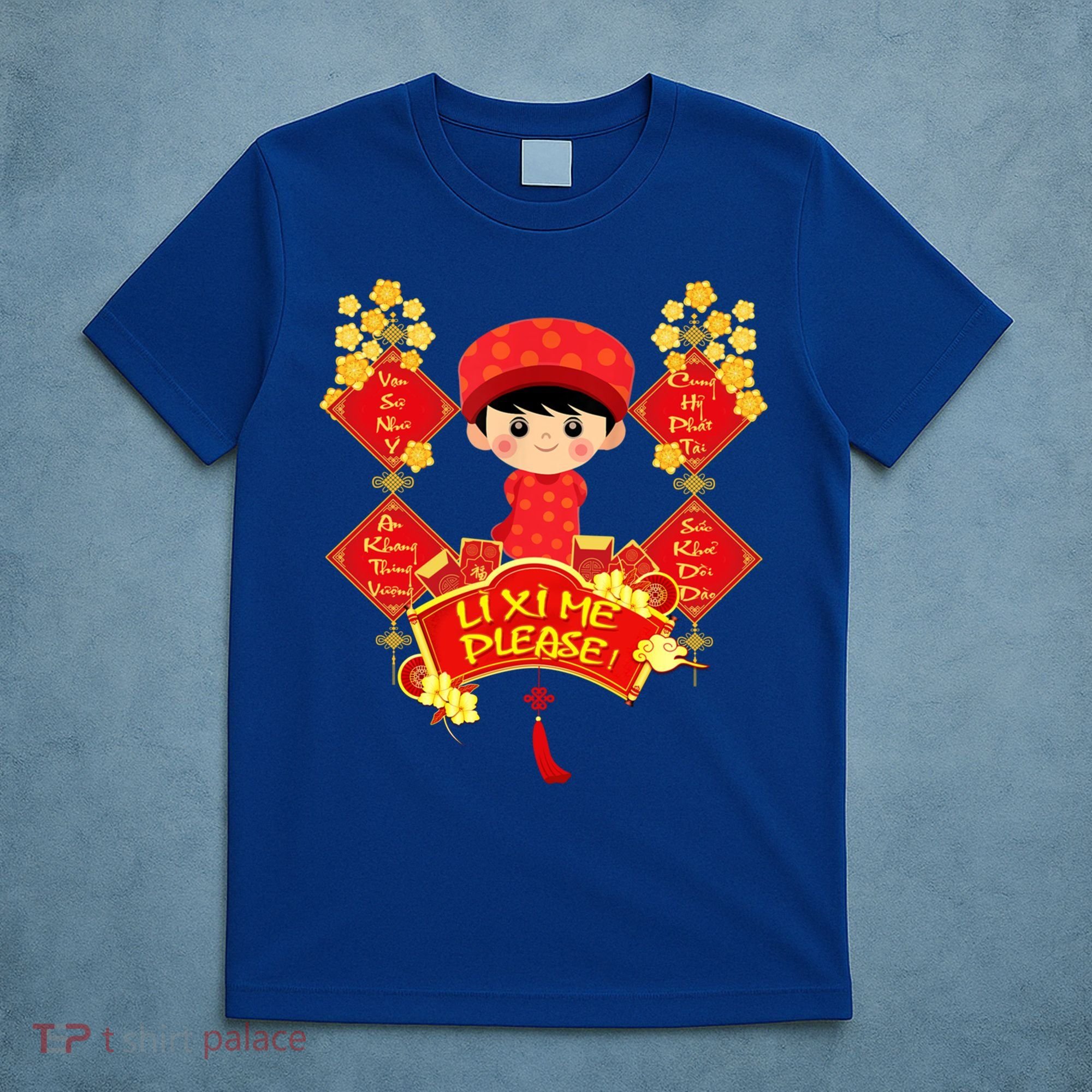 Li Xi Me Please Vietnamese Red Cute Ao Dai Flowers Great Gift T-Shirt