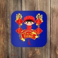 Li Xi Me Please Vietnamese Red Cute Ao Dai Flowers Great Gift Coaster thumb 0