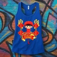 Li Xi Me Please Vietnamese Red Cute Ao Dai Flowers Great Gift Women's Tank Top thumb 3