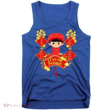 Li Xi Me Please Vietnamese Red Cute Ao Dai Flowers Great Gift Tank Top