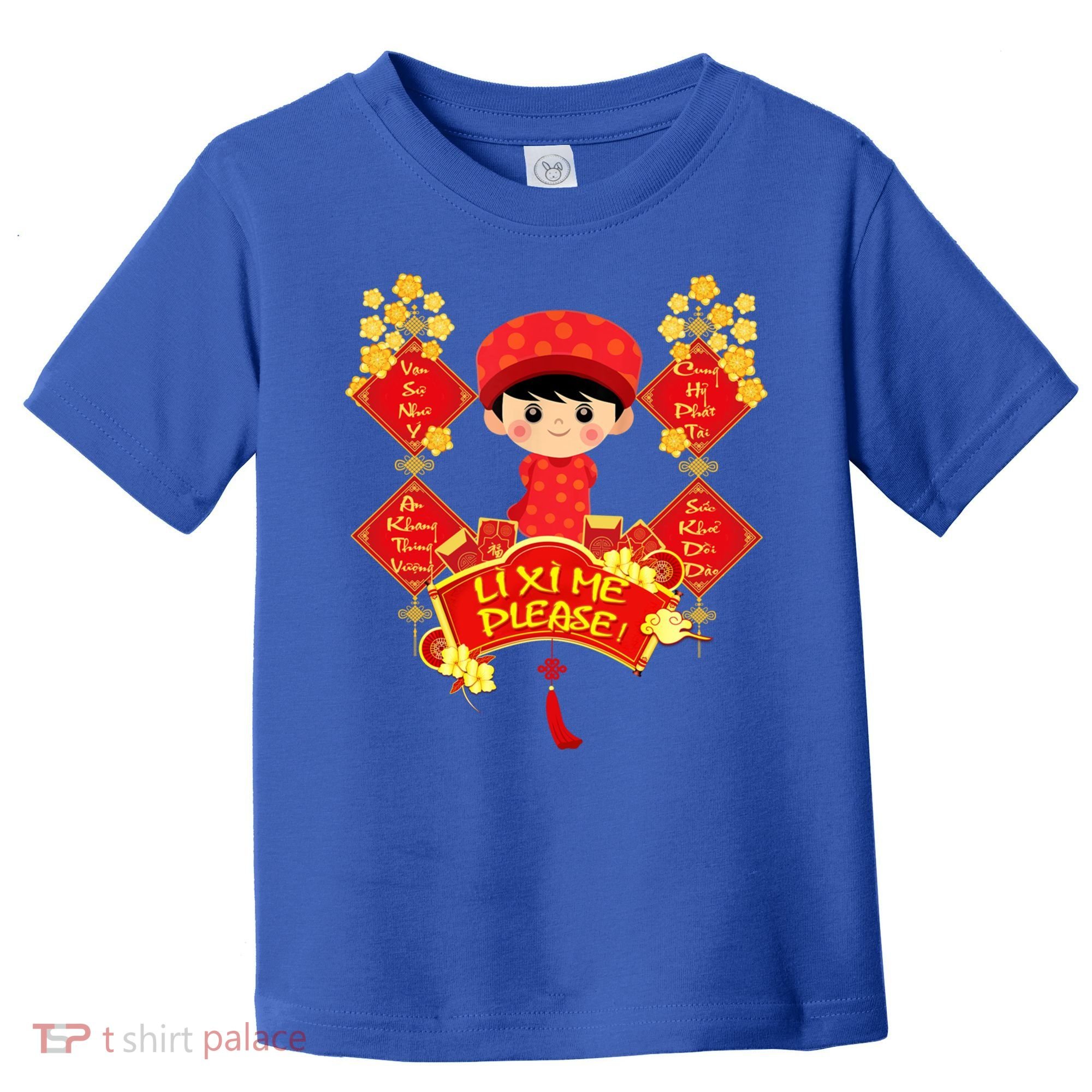Li Xi Me Please Vietnamese Red Cute Ao Dai Flowers Great Gift Toddler T-Shirt