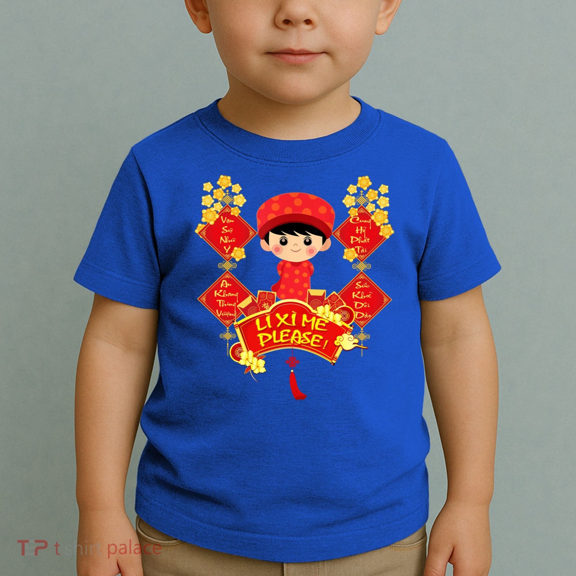Li Xi Me Please Vietnamese Red Cute Ao Dai Flowers Great Gift Toddler T-Shirt
