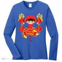 Li Xi Me Please Vietnamese Red Cute Ao Dai Flowers Great Gift Women's Long Sleeve Shirt thumb 0