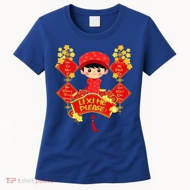 Li Xi Me Please Vietnamese Red Cute Ao Dai Flowers Great Gift Women's T-Shirt