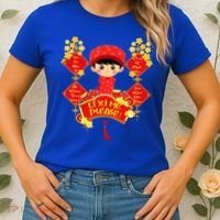 Li Xi Me Please Vietnamese Red Cute Ao Dai Flowers Great Gift Women's T-Shirt thumb 2