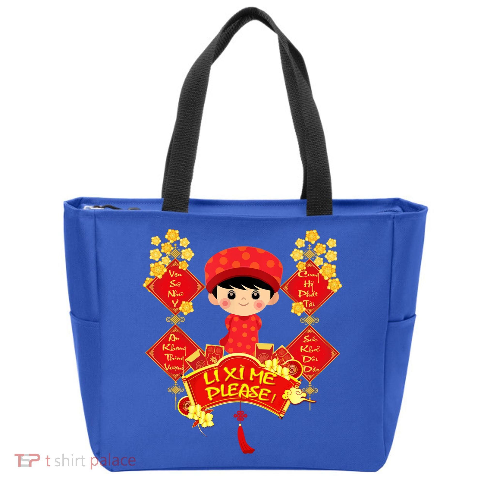 Li Xi Me Please Vietnamese Red Cute Ao Dai Flowers Great Gift Tote Bag