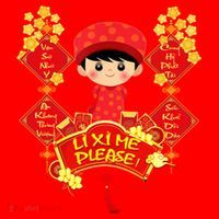 Li Xi Me Please Vietnamese Red Cute Ao Dai Flowers Great Gift Santa Hat thumb 1