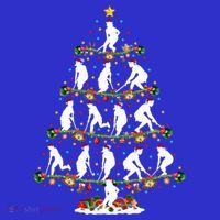 Lights Xmas Santa Field Hockey Player Christmas Tree Gift Hoodie thumb 2