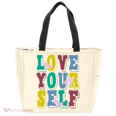 Love Yourself Cute Flower Tote Bag