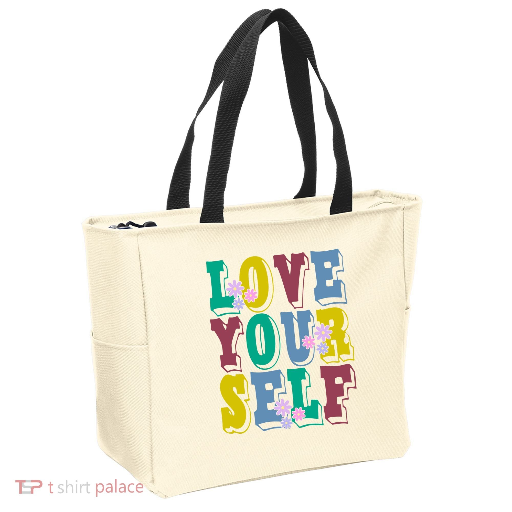 Love Yourself Cute Flower Tote Bag