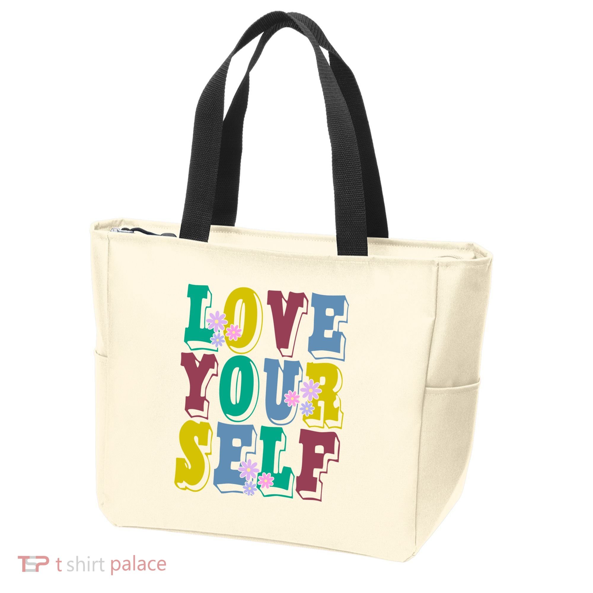 Love Yourself Cute Flower Tote Bag