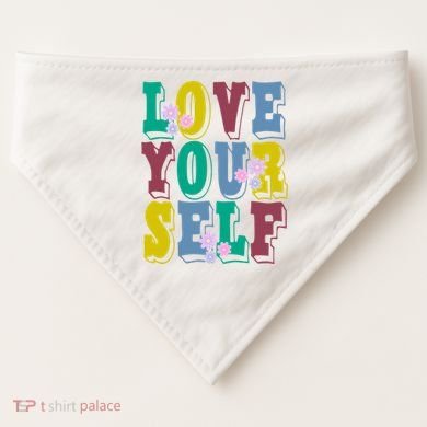 Love Yourself Cute Flower USA-Made Doggie Bandana