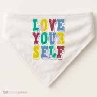 Love Yourself Cute Flower USA-Made Doggie Bandana thumb 0