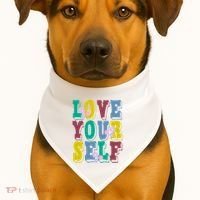 Love Yourself Cute Flower USA-Made Doggie Bandana thumb 1