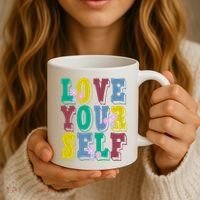 Love Yourself Cute Flower Coffee Mug thumb 3