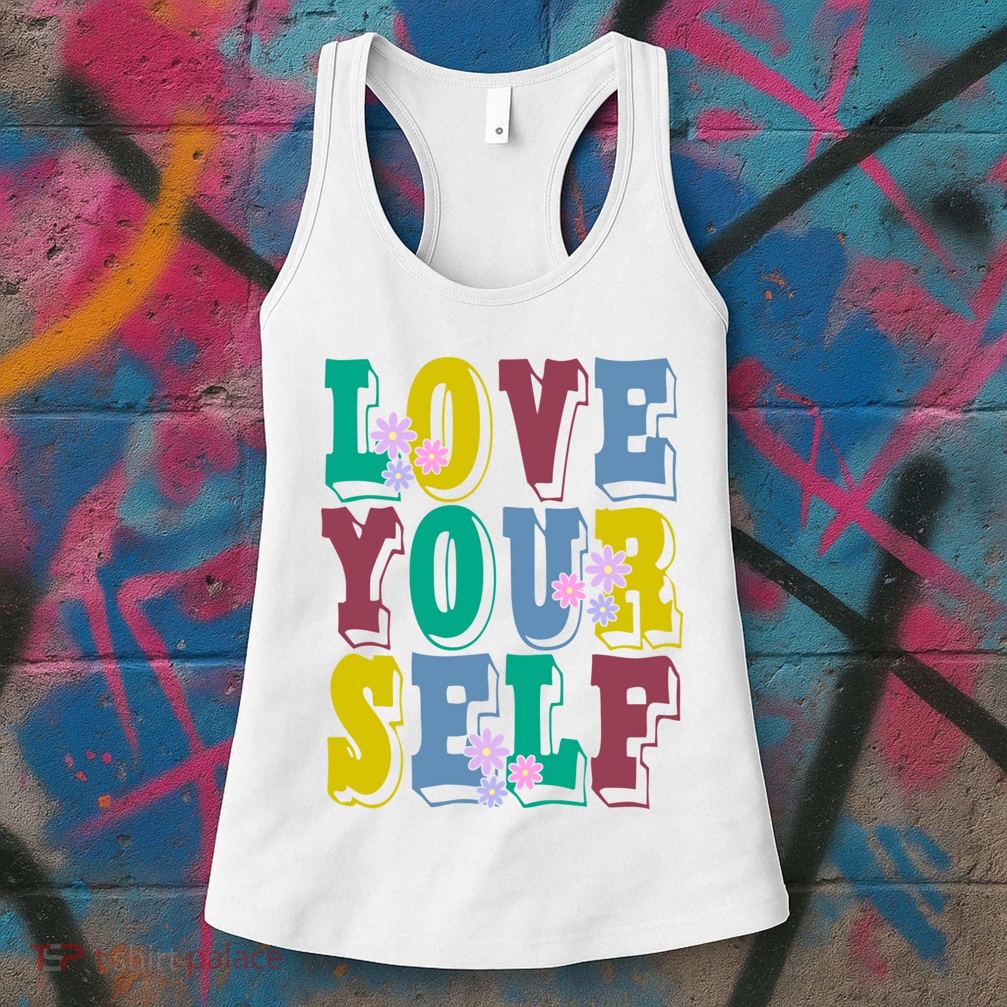 Love Yourself Cute Flower Women's Tank Top