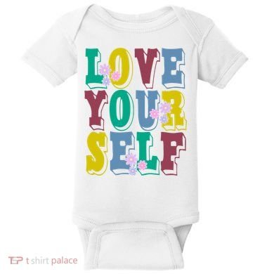 Love Yourself Cute Flower Baby Bodysuit
