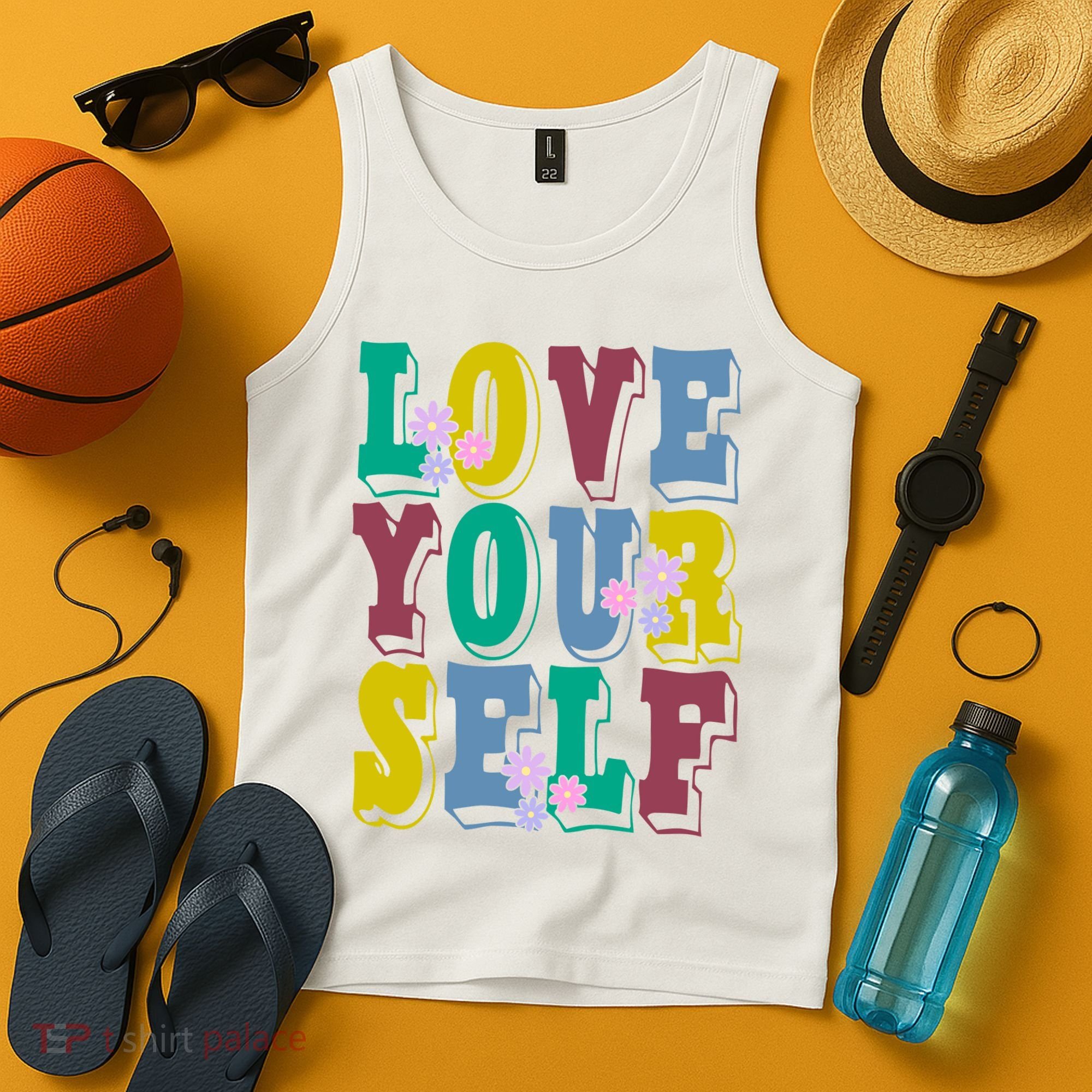 Love Yourself Cute Flower Tank Top