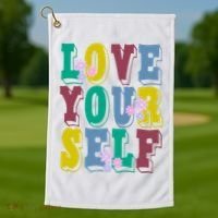 Love Yourself Cute Flower Golf Towel thumb 1