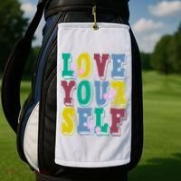 Love Yourself Cute Flower Golf Towel thumb 2