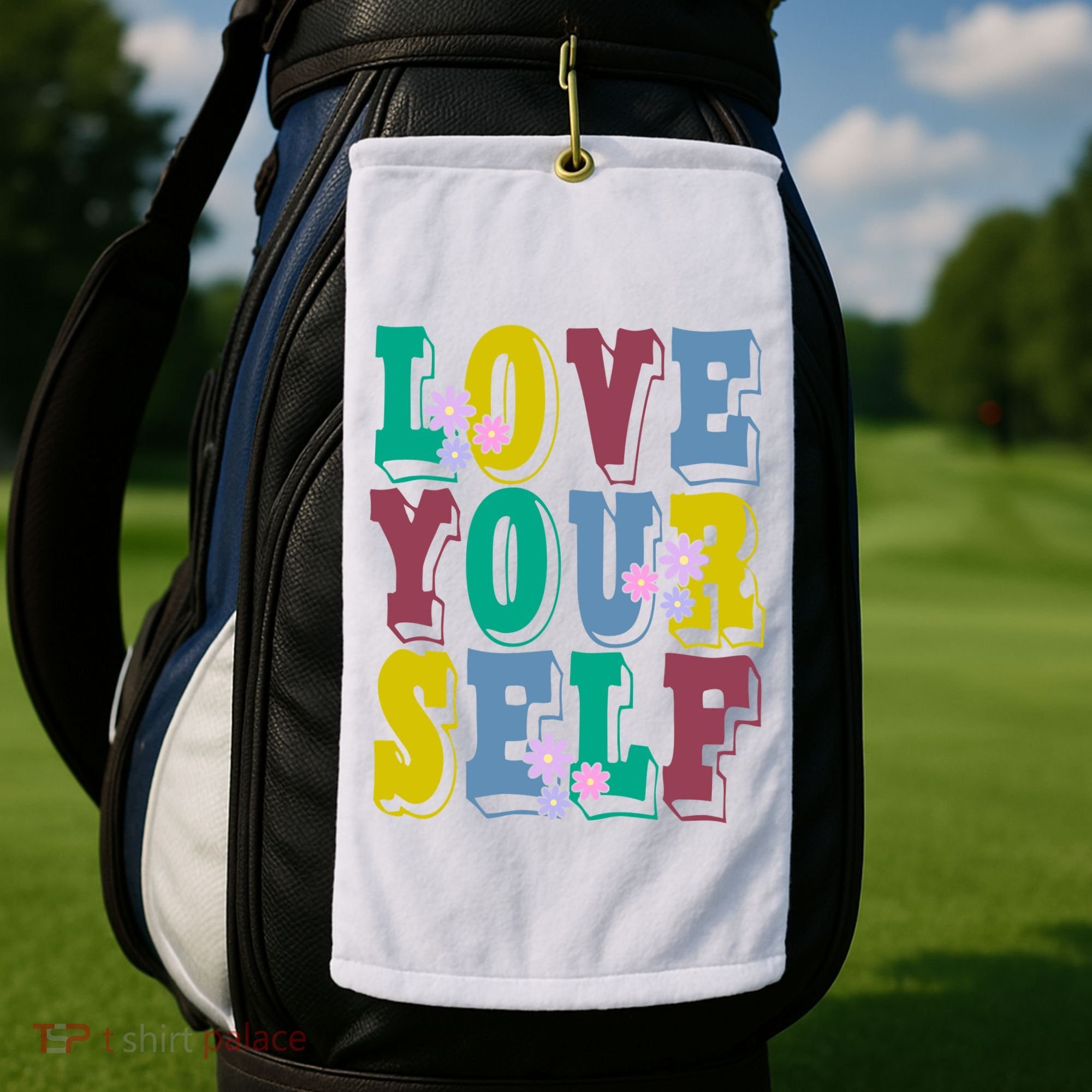 Love Yourself Cute Flower Golf Towel
