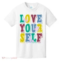 Love Yourself Cute Flower Kids T-Shirt thumb 0