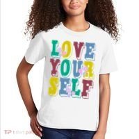 Love Yourself Cute Flower Kids T-Shirt thumb 2