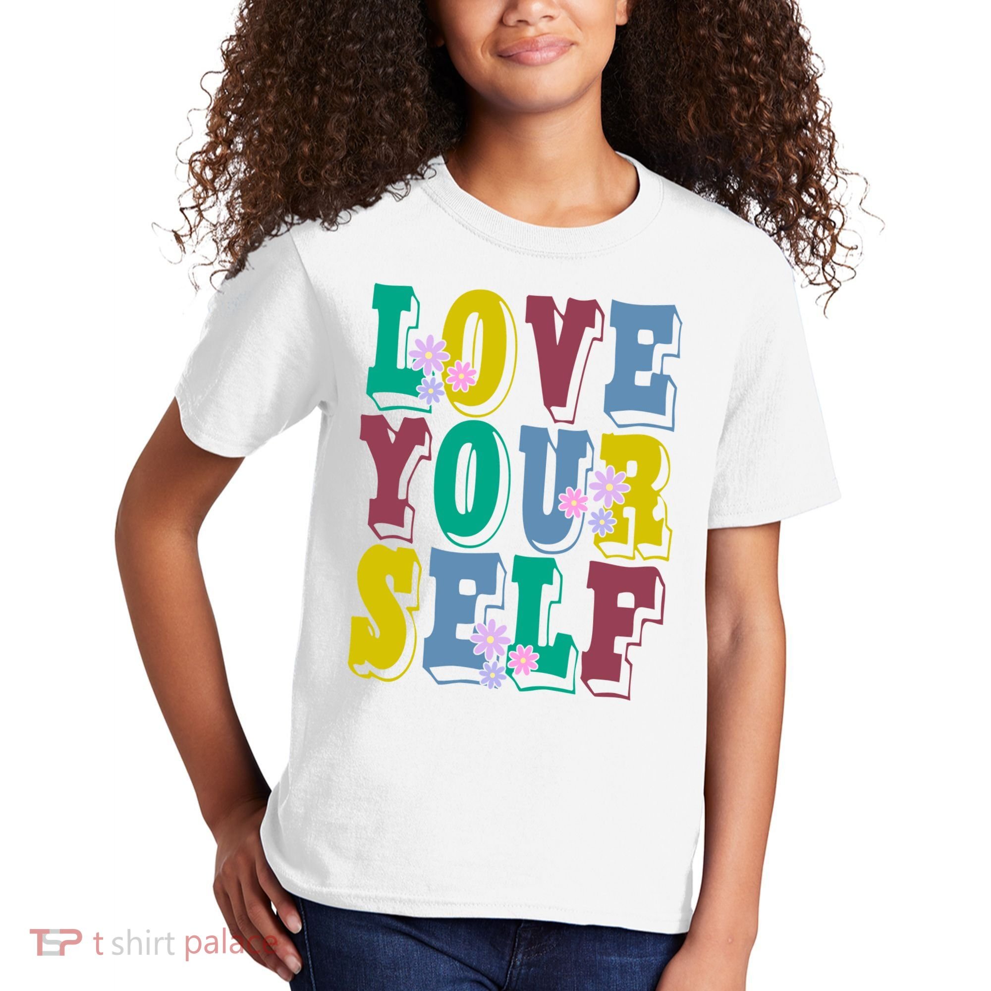Love Yourself Cute Flower Kids T-Shirt
