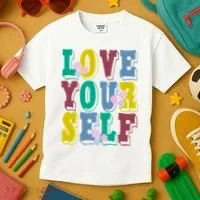 Love Yourself Cute Flower Kids T-Shirt thumb 3