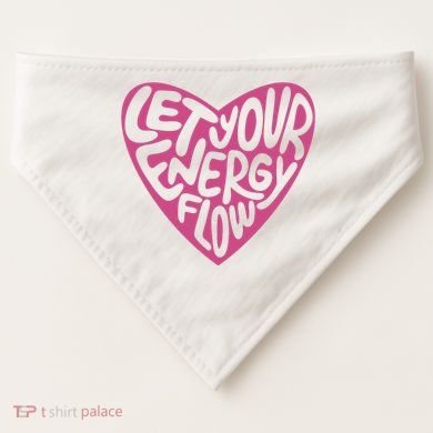Let Your Energy Flow Heart Quote USA-Made Doggie Bandana