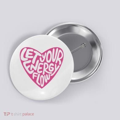 Let Your Energy Flow Heart Quote Button