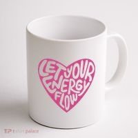 Let Your Energy Flow Heart Quote Coffee Mug thumb 1