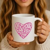 Let Your Energy Flow Heart Quote Coffee Mug thumb 3
