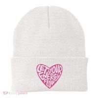 Let Your Energy Flow Heart Quote Beanie thumb 0