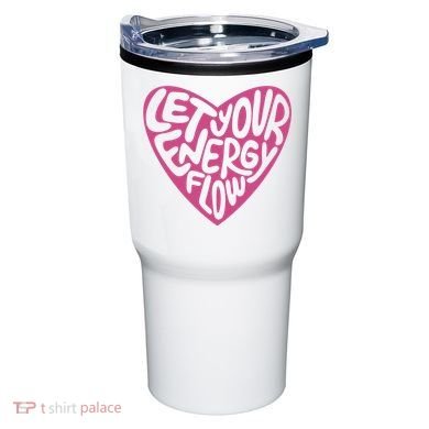 Let Your Energy Flow Heart Quote Tumbler