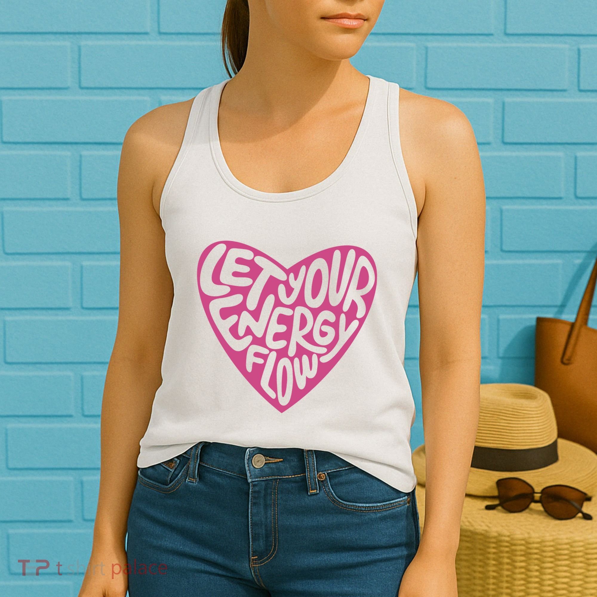 Let Your Energy Flow Heart Quote Women's Tank Top