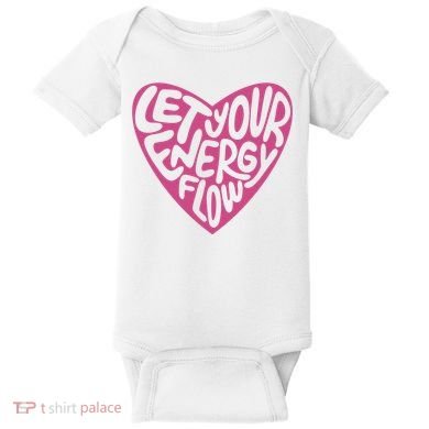 Let Your Energy Flow Heart Quote Baby Bodysuit